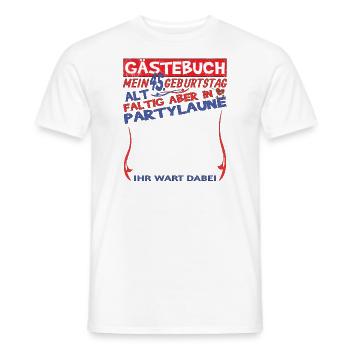 45. Geburtstag Mann und Frau Gästebuch - Männer T-Shirt - Weiß - Vorne - AI Model Male 178 dark (178cm)