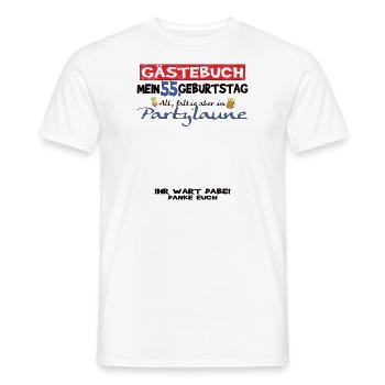 55th Birthday Man and Woman Guestbook - Men's T-Shirt - white - Front - AI Model Male 178 dark (178cm)