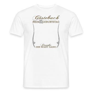 80. Geburtstag Mann und Frau Gästebuch - Männer T-Shirt - Weiß - Vorne - AI Model Male 178 dark (178cm)