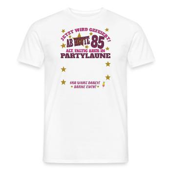 85th Birthday Man and Woman Guestbook - Men's T-Shirt - white - Front - AI Model Male 178 dark (178cm)
