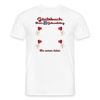 85th Birthday Man and Woman Guestbook - Men's T-Shirt - white - Front - AI Model Male 178 dark (178cm)