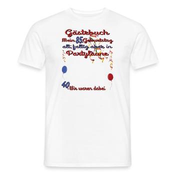 85th Birthday Man and Woman Guestbook - Men's T-Shirt - white - Front - AI Model Male 178 dark (178cm)