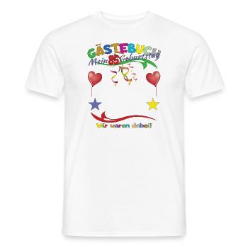 85th Birthday Man and Woman Guestbook - Men's T-Shirt - white - Front - AI Model Male 178 dark (178cm)
