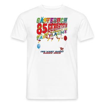 85th Birthday Man and Woman Guestbook - Men's T-Shirt - white - Front - AI Model Male 178 dark (178cm)