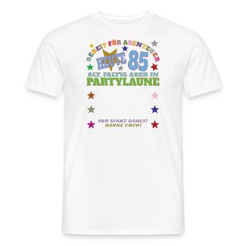 85th Birthday Man and Woman Guestbook - Men's T-Shirt - white - Front - AI Model Male 178 dark (178cm)