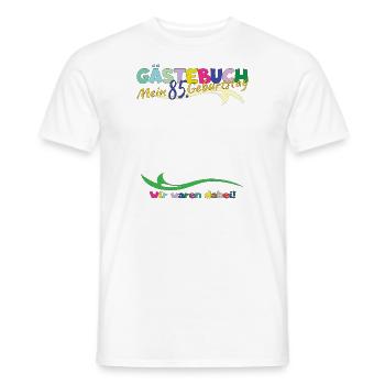 85th Birthday Man and Woman Guestbook - Men's T-Shirt - white - Front - AI Model Male 178 dark (178cm)