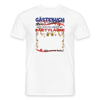 85th Birthday Man and Woman Guestbook - Men's T-Shirt - white - Front - AI Model Male 178 dark (178cm)