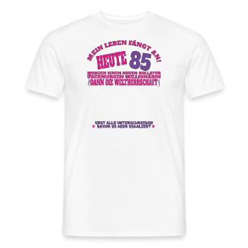 85th Birthday Man and Woman Guestbook - Men's T-Shirt - white - Front - AI Model Male 178 dark (178cm)
