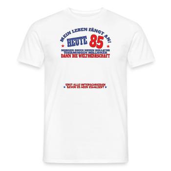 85th Birthday Man and Woman Guestbook - Men's T-Shirt - white - Front - AI Model Male 178 dark (178cm)
