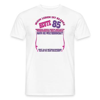 85th Birthday Man and Woman Guestbook - Men's T-Shirt - white - Front - AI Model Male 178 dark (178cm)