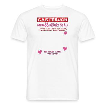 85th Birthday Man and Woman Guestbook - Men's T-Shirt - white - Front - AI Model Male 178 dark (178cm)