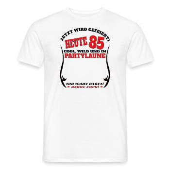 85th Birthday Man and Woman Guestbook - Men's T-Shirt - white - Front - AI Model Male 178 dark (178cm)