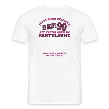Livre d’or homme et femme 90e anniversaire - T-shirt homme - blanc - Devant - AI Model Male 178 dark (178cm)