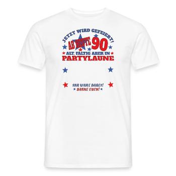 Livre d’or homme et femme 90e anniversaire - T-shirt homme - blanc - Devant - AI Model Male 178 dark (178cm)