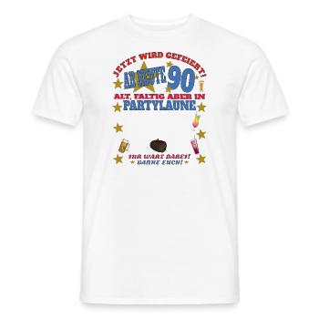 Livre d’or homme et femme 90e anniversaire - T-shirt homme - blanc - Devant - AI Model Male 178 dark (178cm)