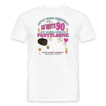 Livre d’or homme et femme 90e anniversaire - T-shirt homme - blanc - Devant - AI Model Male 178 dark (178cm)