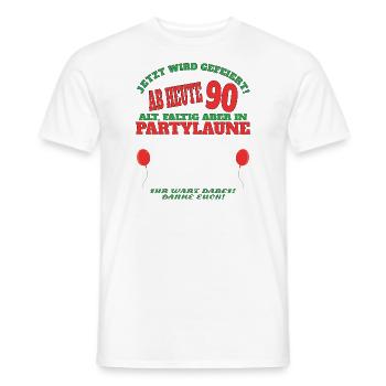 Livre d’or homme et femme 90e anniversaire - T-shirt homme - blanc - Devant - AI Model Male 178 dark (178cm)