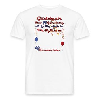 Livre d’or homme et femme 90e anniversaire - T-shirt homme - blanc - Devant - AI Model Male 178 dark (178cm)