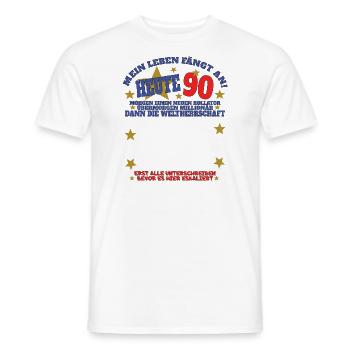 Livre d'or du mari et de la femme du 90e anniversaire - T-shirt homme - blanc - Devant - AI Model Male 178 dark (178cm)