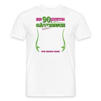 Livre d’or homme et femme 90e anniversaire - T-shirt homme - blanc - Devant - AI Model Male 178 dark (178cm)