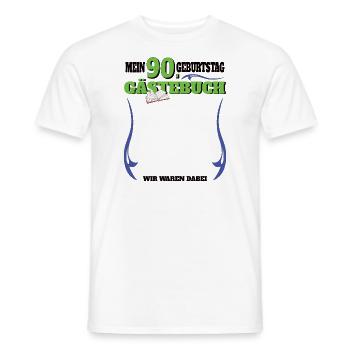 Livre d’or homme et femme 90e anniversaire - T-shirt homme - blanc - Devant - AI Model Male 178 dark (178cm)
