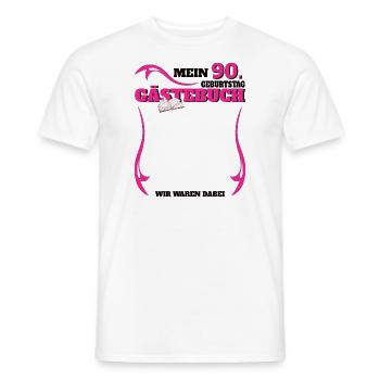 Livre d’or homme et femme 90e anniversaire - T-shirt homme - blanc - Devant - AI Model Male 178 dark (178cm)
