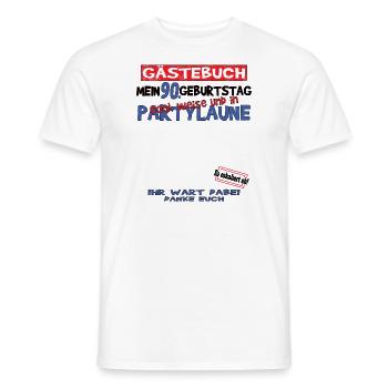 Livre d’or homme et femme 90e anniversaire - T-shirt homme - blanc - Devant - AI Model Male 178 dark (178cm)