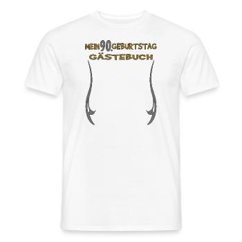 Livre d’or homme et femme 90e anniversaire - T-shirt homme - blanc - Devant - AI Model Male 178 dark (178cm)