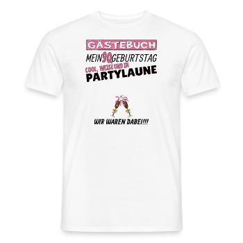 Livre d’or homme et femme 90e anniversaire - T-shirt homme - blanc - Devant - AI Model Male 178 dark (178cm)