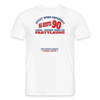 Livre d’or homme et femme 90e anniversaire - T-shirt homme - blanc - Devant - AI Model Male 178 dark (178cm)