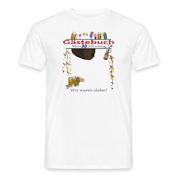 Livre d’or homme et femme 90e anniversaire - T-shirt homme - blanc - Devant - AI Model Male 178 dark (178cm)