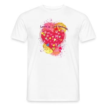L’amour est la réponse. - T-shirt homme - blanc - Devant - AI Model Male 178 dark (178cm)