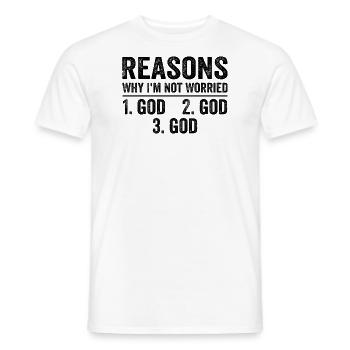 Reasons Why I'm Not Worried God - T-shirt homme - blanc - Devant - AI Model Male 178 dark (178cm)