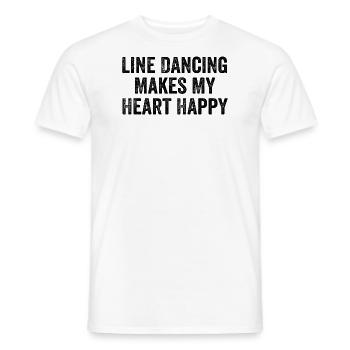 Line Dancing Makes My Heart Happy - Men's T-Shirt - white - Front - AI Model Male 178 dark (178cm)