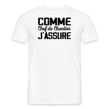 As Site Manager Humor Gift - Men's T-Shirt - white - Front - AI Model Male 178 dark (178cm)