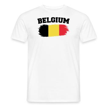 Vintage Belgische Flagge Retro Belgisch - Männer T-Shirt - Weiß - Vorne - AI Model Male 178 dark (178cm)