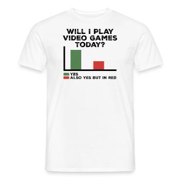 Werde ich heute Videospiele spielen | Videospiele - Männer T-Shirt - Weiß - Vorne - AI Model Male 178 dark (178cm)