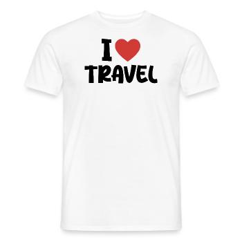 I Love Travel - T-shirt homme - blanc - Devant - AI Model Male 178 dark (178cm)