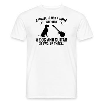 Gitarrist und Hundeliebhaber - Männer T-Shirt - Weiß - Vorne - AI Model Male 178 dark (178cm)