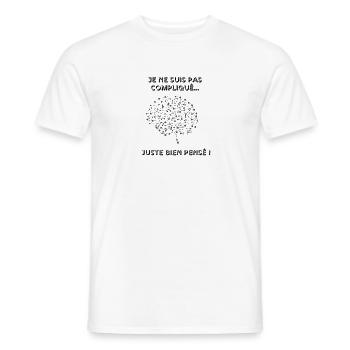 Je ne suis pas compliqué, juste bien pensé ! - T-shirt homme - blanc - Devant - AI Model Male 178 dark (178cm)