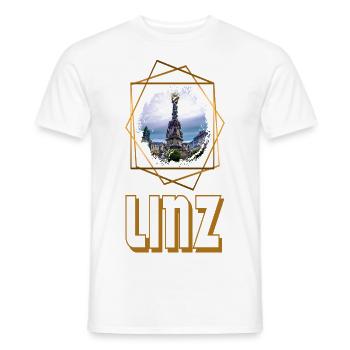 Linz Austria Skyline City Home Love - Men's T-Shirt - white - Front - AI Model Male 178 dark (178cm)