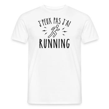 running I can't I have running runner - Men's T-Shirt - white - Front - AI Model Male 178 dark (178cm)