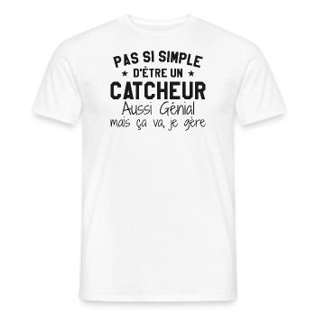 Catcheur Génial - T-shirt homme - blanc - Devant - AI Model Male 178 dark (178cm)