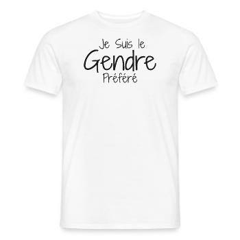 Gendre humour beau fils, Gendre Idéal Humour - T-shirt homme - blanc - Devant - AI Model Male 178 dark (178cm)