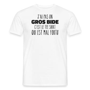 I don't have a big belly it's the gift tee shirt - Men's T-Shirt - white - Front - AI Model Male 178 dark (178cm)