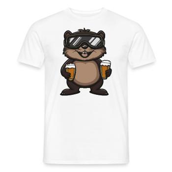 Beaver Après-Ski Bière Bande dessinée - T-shirt homme - blanc - Devant - AI Model Male 178 dark (178cm)