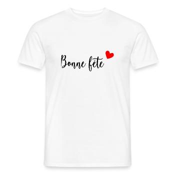 FÊTE DES MÈRES. BONNE FÊTE MAMAN. MAMAN. FÊTE - T-shirt homme - blanc - Devant - AI Model Male 178 dark (178cm)