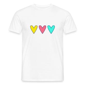 MOTHER's DAY. HAPPY MOTHER'S DAY. MOM. HEART - Men's T-Shirt - white - Front - AI Model Male 178 dark (178cm)