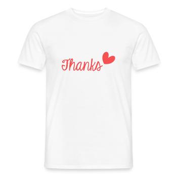 THANK YOU. THANKS. THANK YOU. ANNIVERSARY. BIRTH. - Men's T-Shirt - white - Front - AI Model Male 178 dark (178cm)