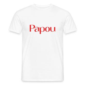 PAPUAN. DAD. FATHER's DAY. HAPPY BIRTHDAY DAD. PARTY - Men's T-Shirt - white - Front - AI Model Male 178 dark (178cm)